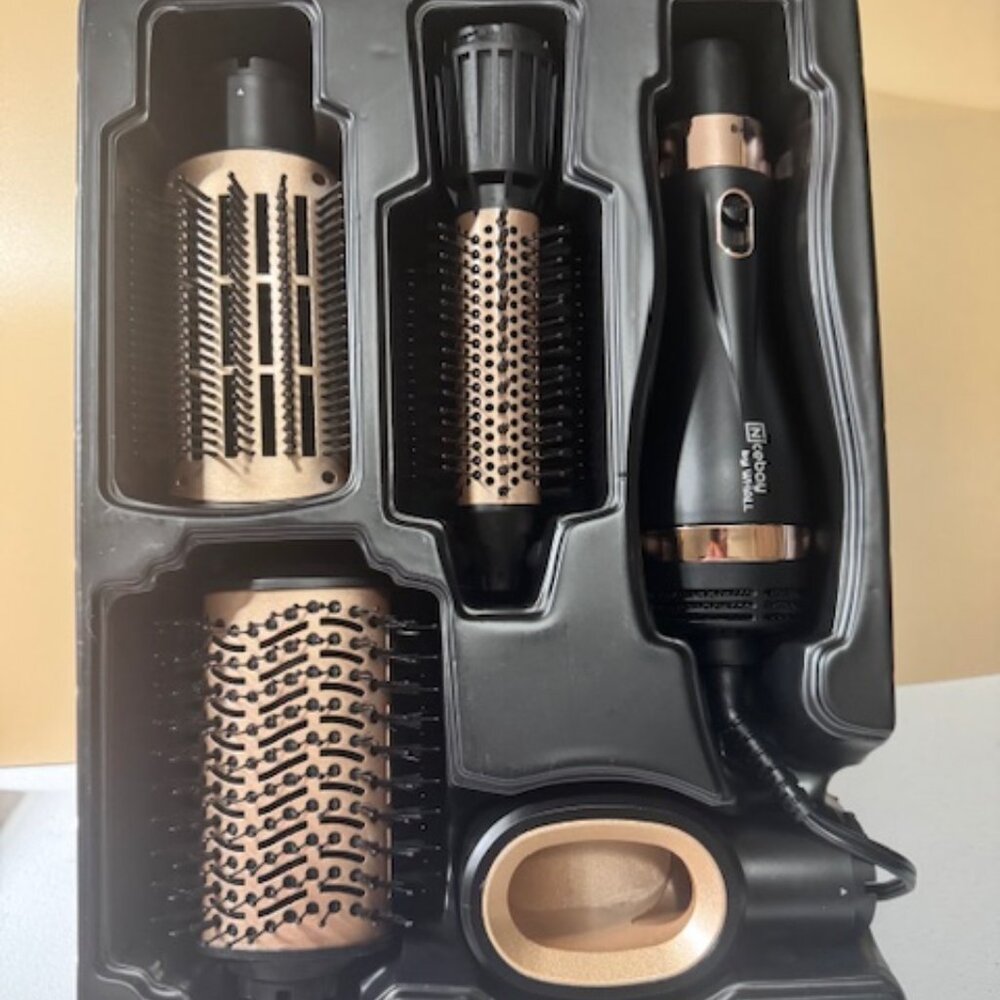 Nicebay 4-in-1 Hot Air Brush - Straightener/Dryer/Curling - Multi-temp Setting